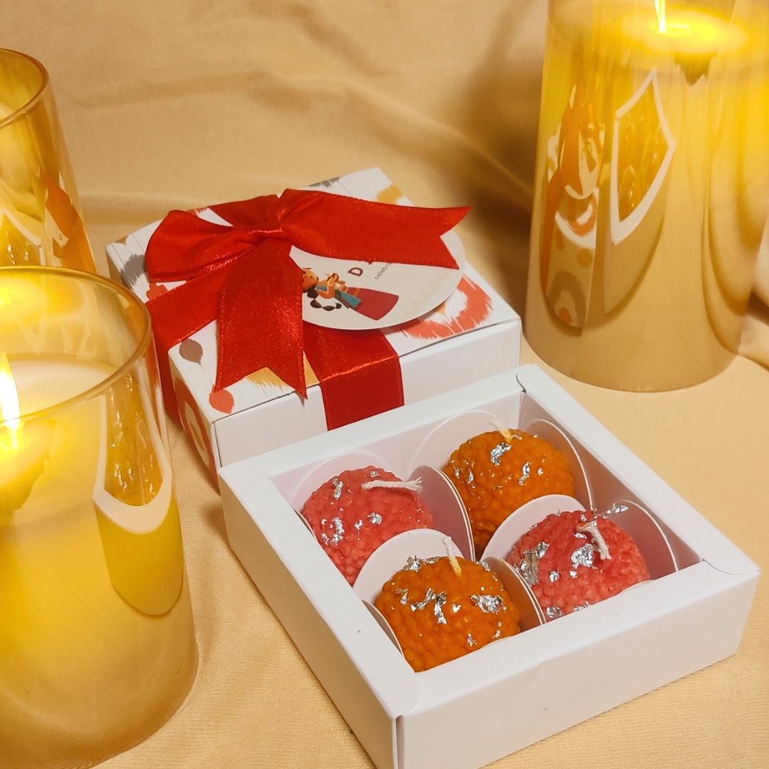 Motichoor laddoo candles - pack of 4