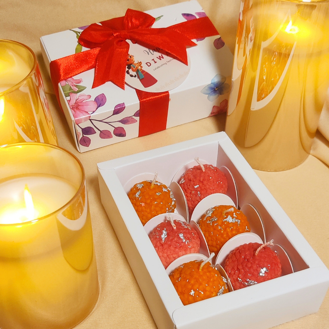 Motichoor laddoo candles - pack of 6