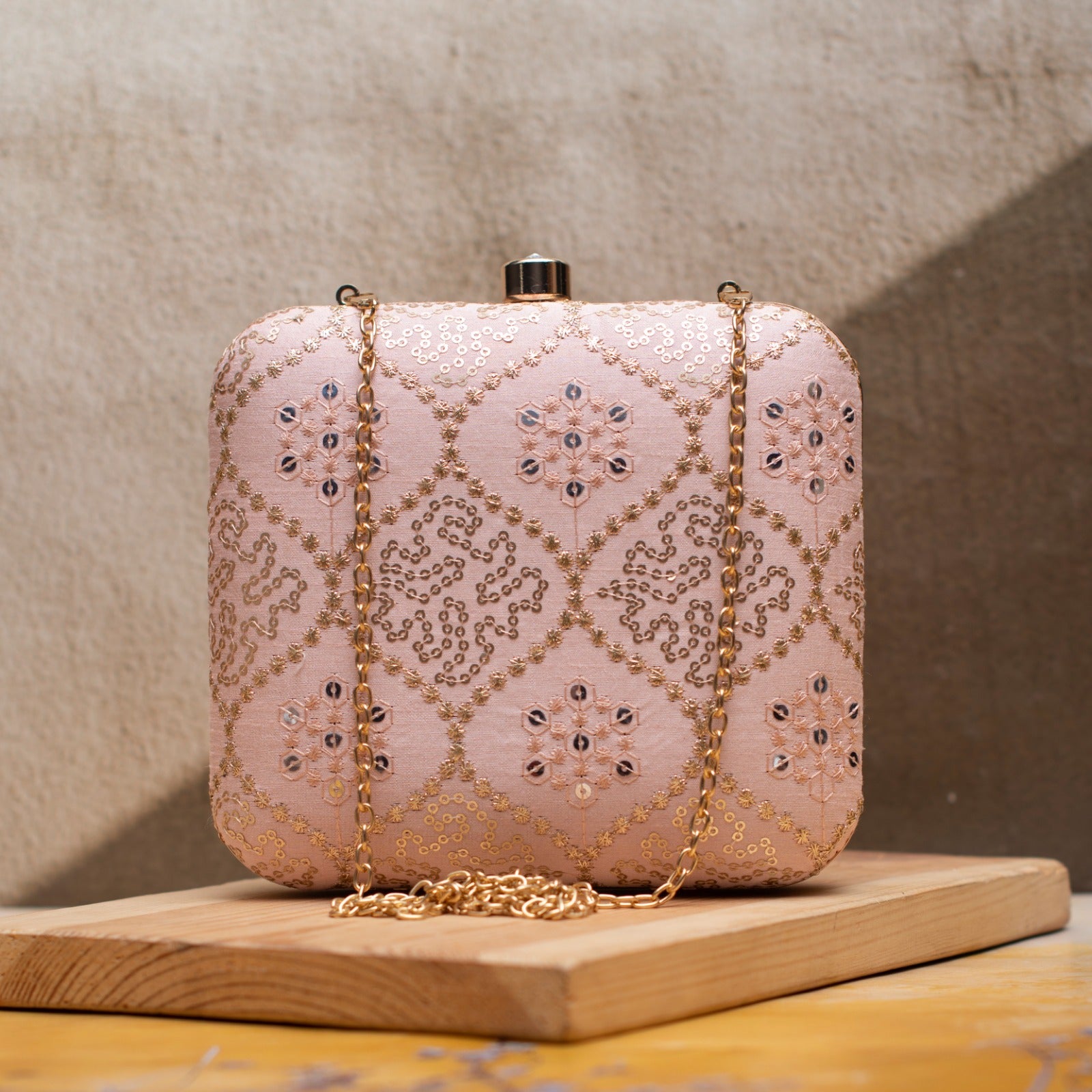 Celestial Charm Designer Clutch - Pink