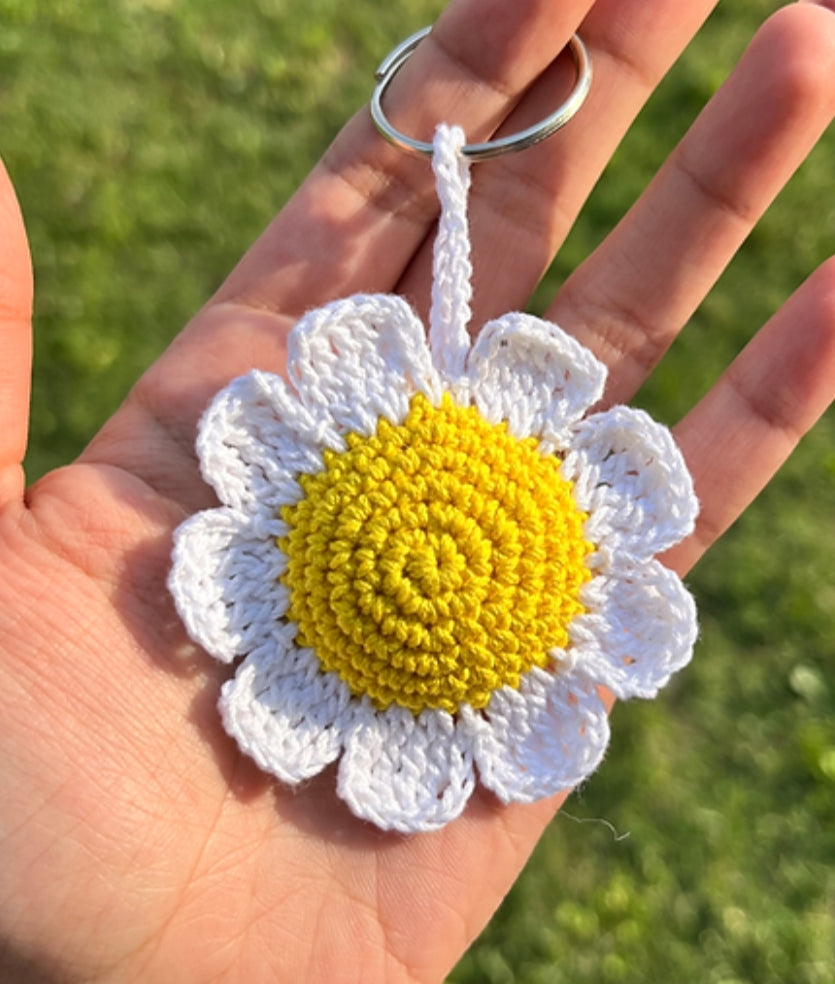 Daisy Crochet Keychain