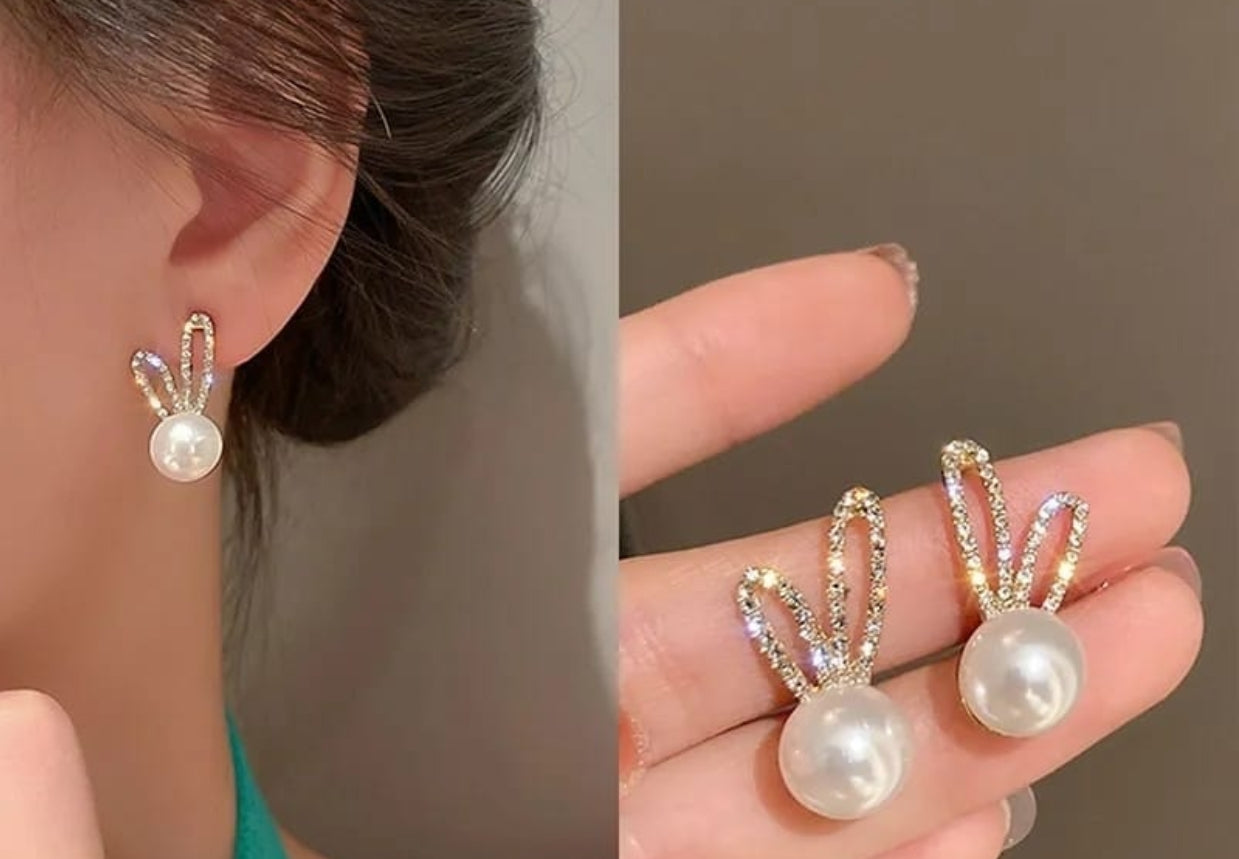 Rabbit Pearl Studs Earrings