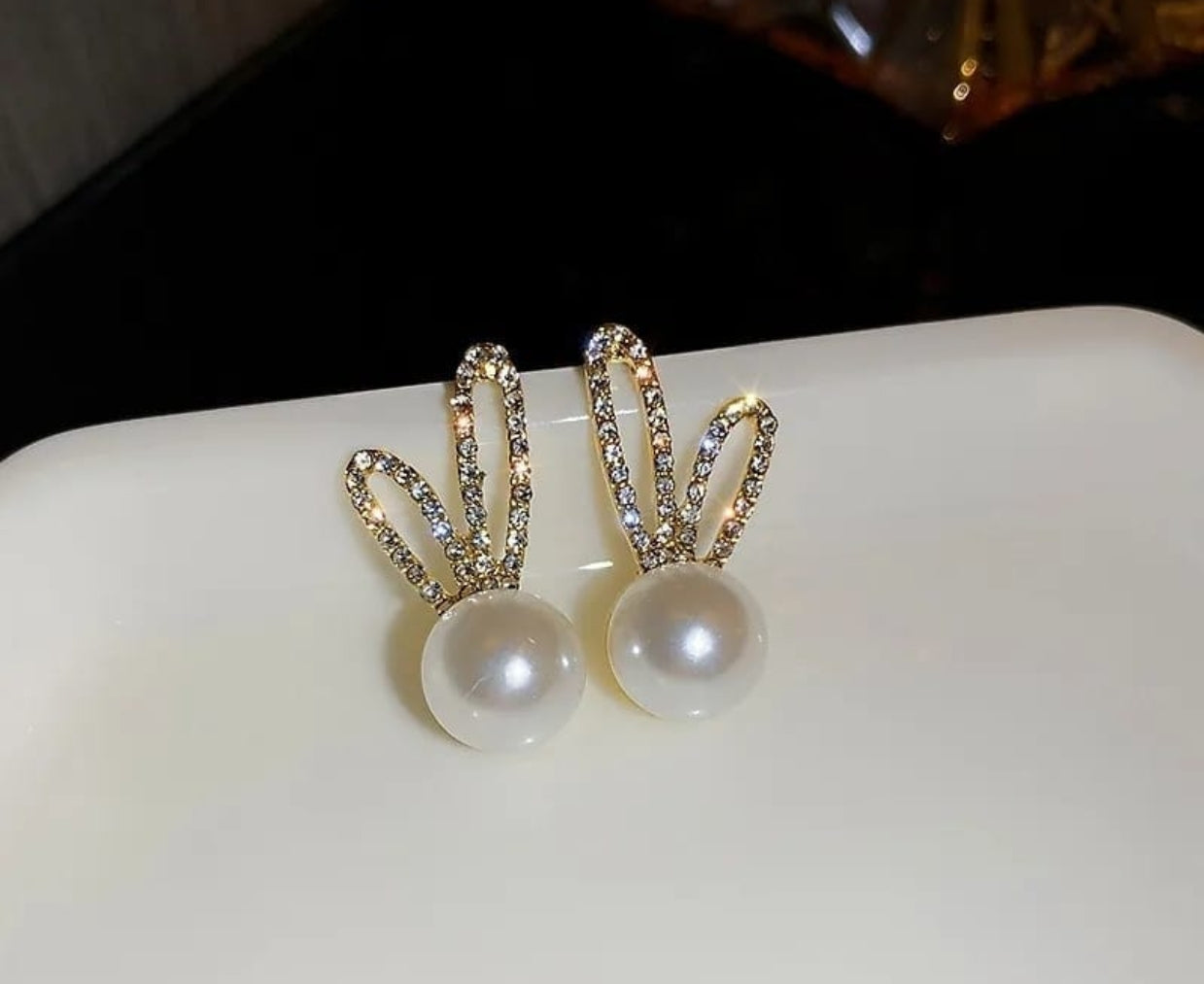 Rabbit Pearl Studs Earrings