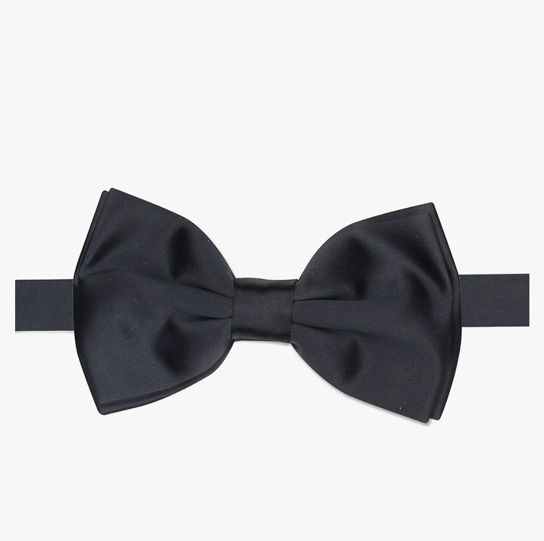 Black Satin Bow Tie