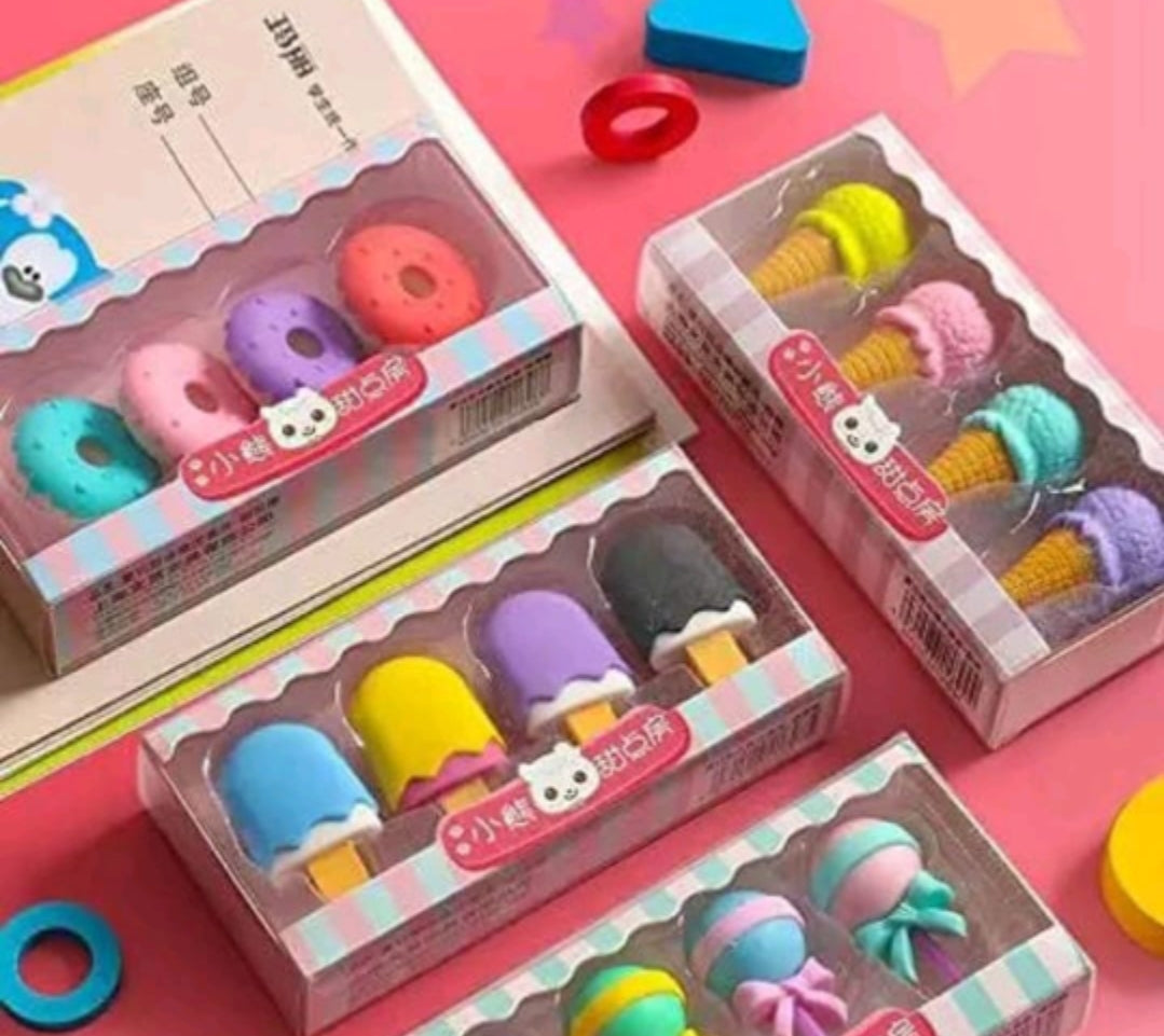 Eraser set of 4 - assorted