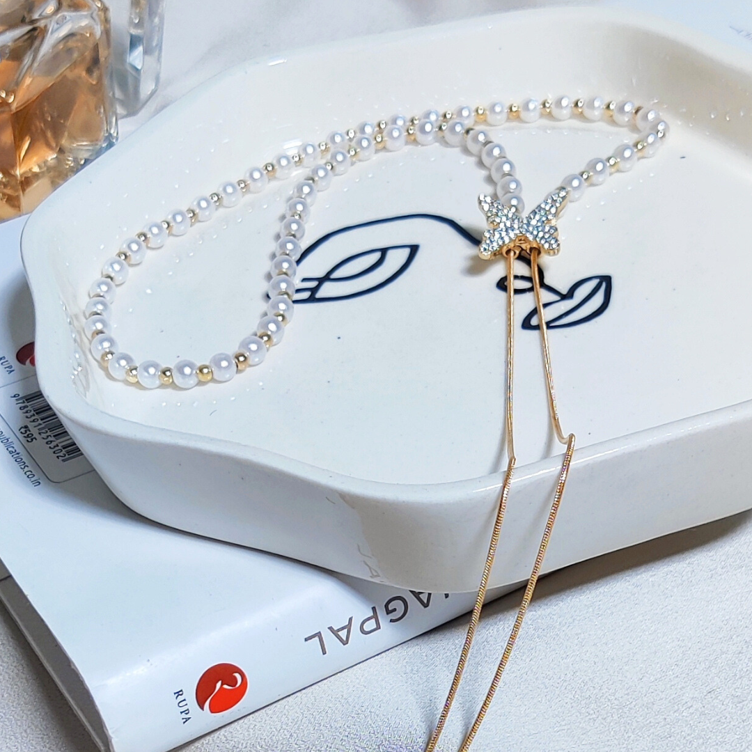 Butterfly Pearl Necklace