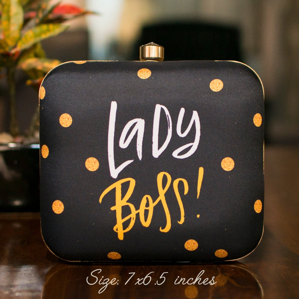 Lady Boss Printed Square Handmade Clutch