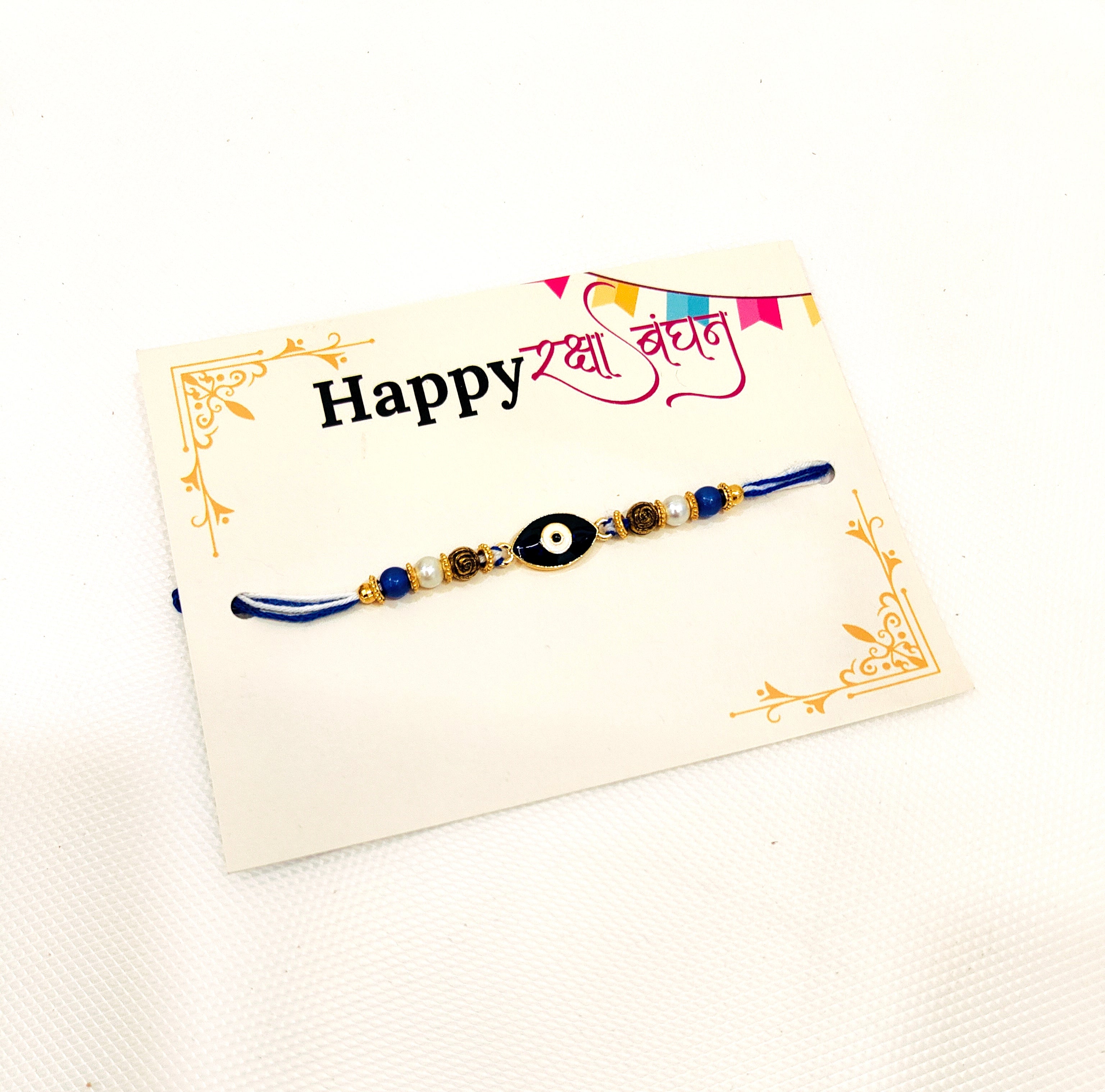 Evil Eye Rakhi Blue/White