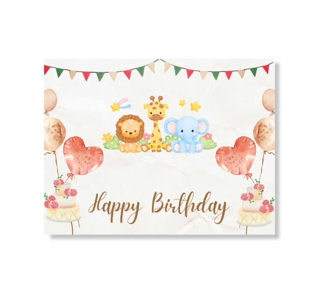 CG - Happy Birthday - Jungle Theme Kids Card