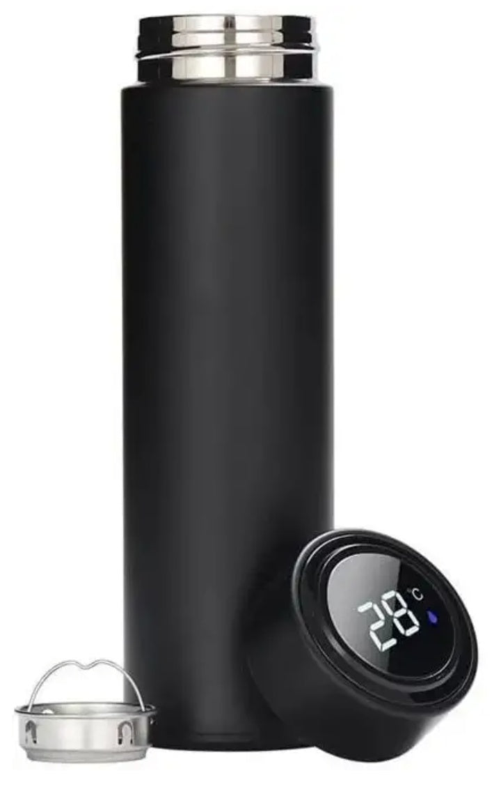 Black Stainless Steel Temperature Water Bottle