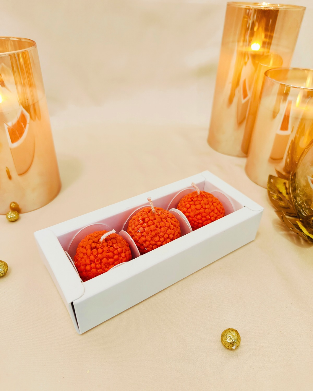 Motichoor laddoo candles - pack of 3