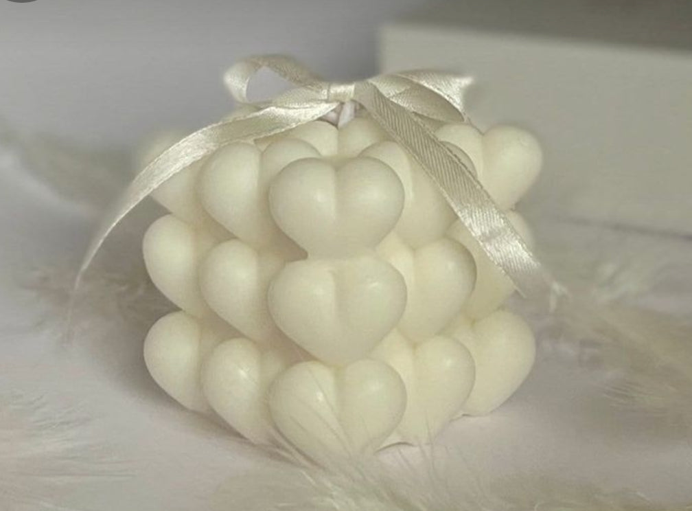 Heart Love  bubble scented candle