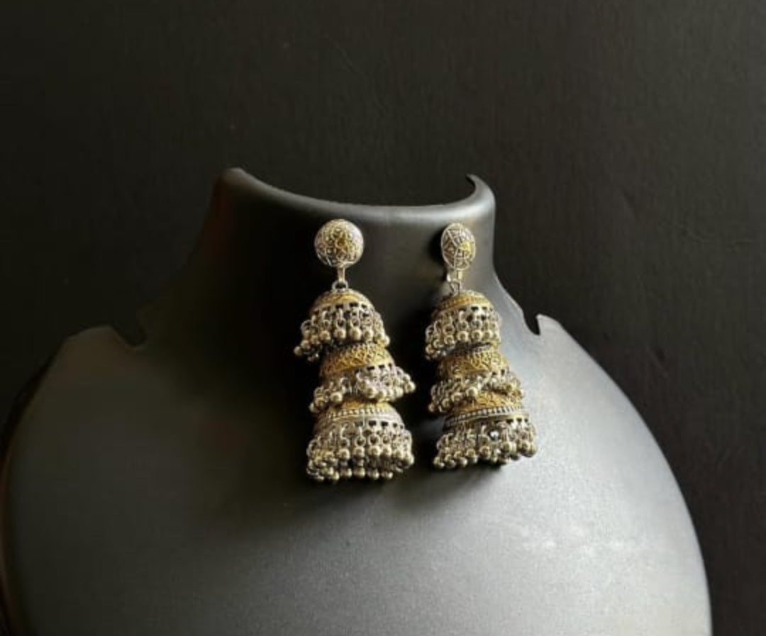 Jhumki - oxidised earrings