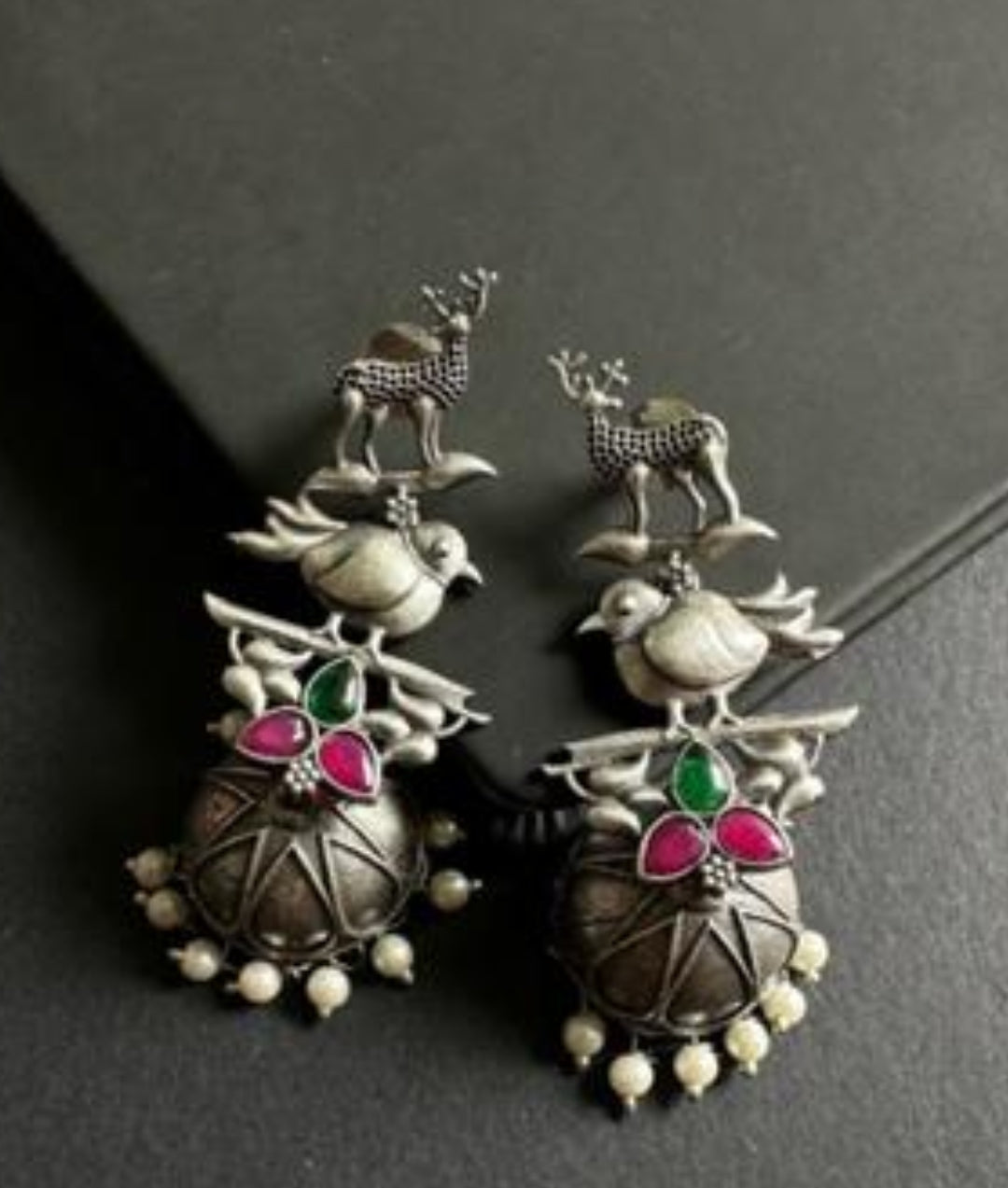 Bird Jhumka - German Silver