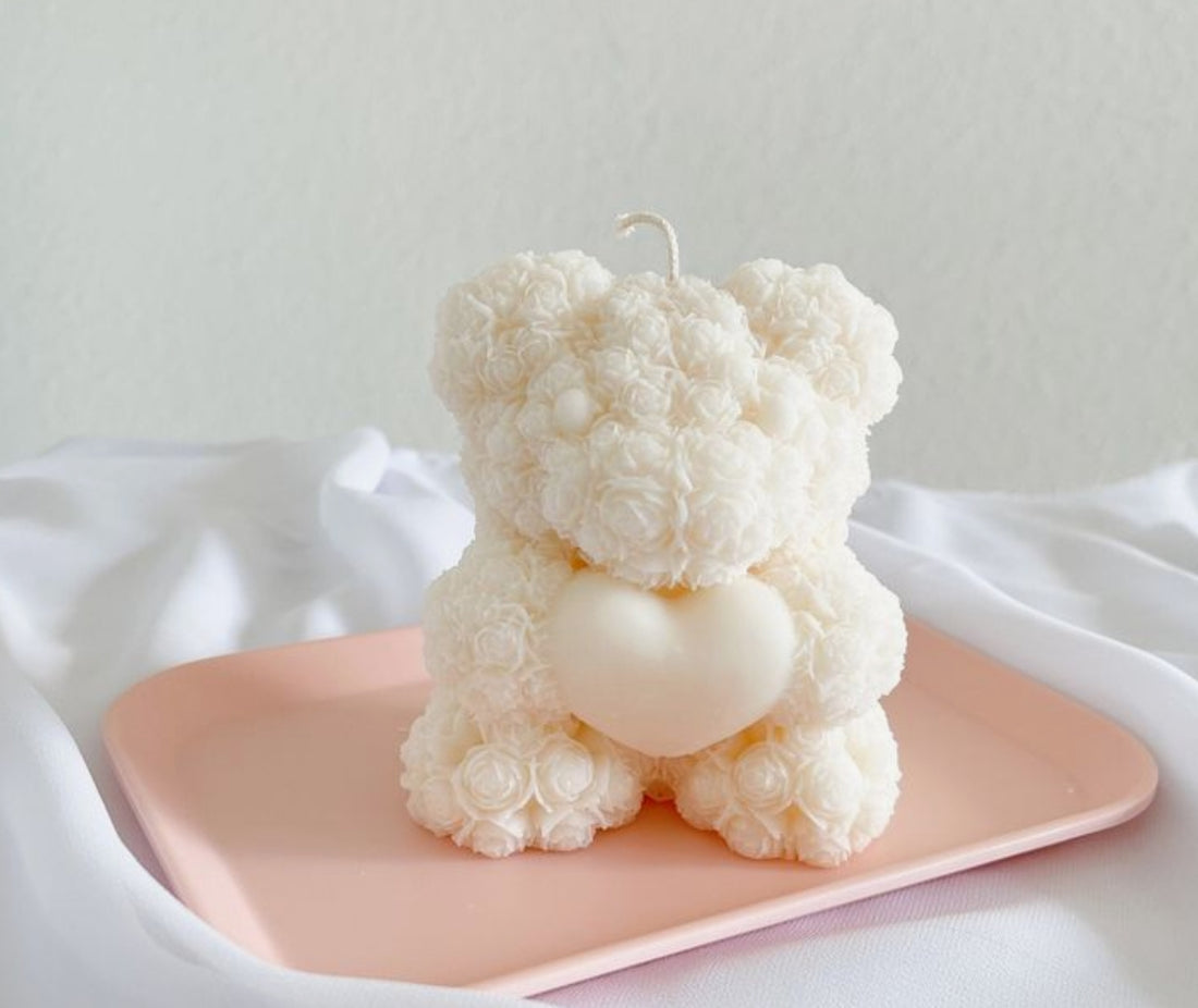 Rose Teddy Bear Candle