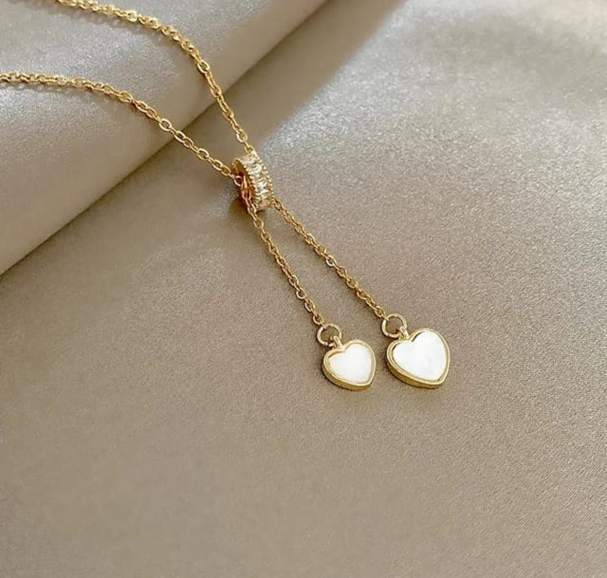 White Hearts Necklace