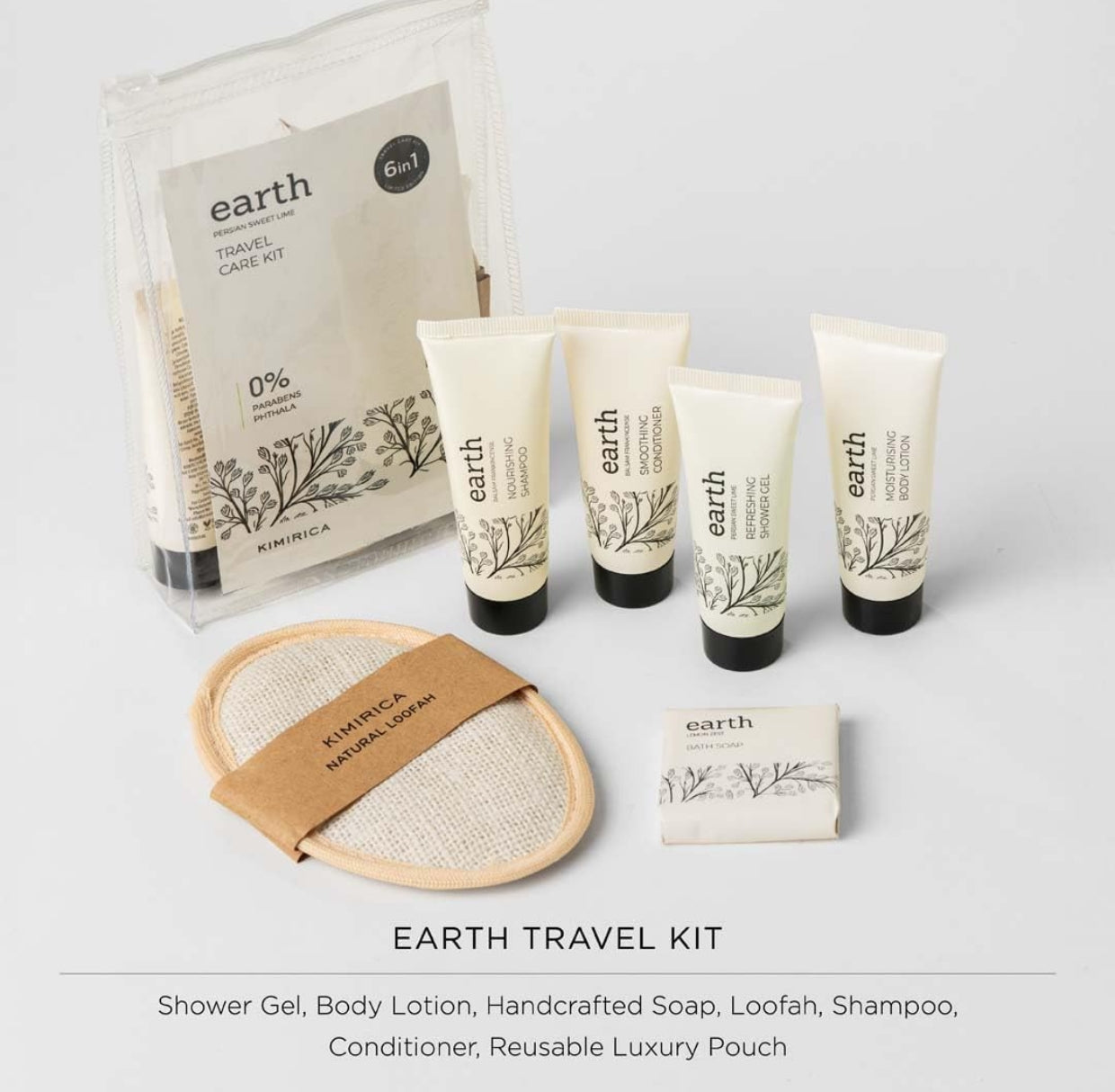 Kimirica Travel Kit Bath Set Earth Luxury Bath and Body Care Travel pouch