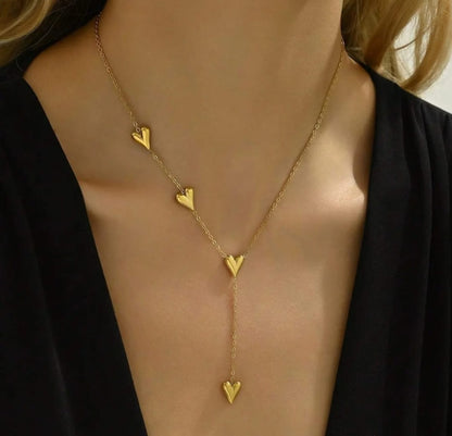 Four Hearts Long Neckchain