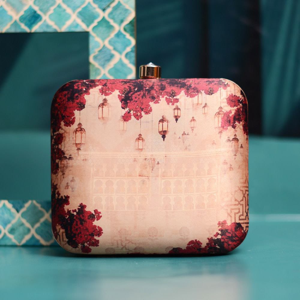 Royal Printed Square Handmade Clutch