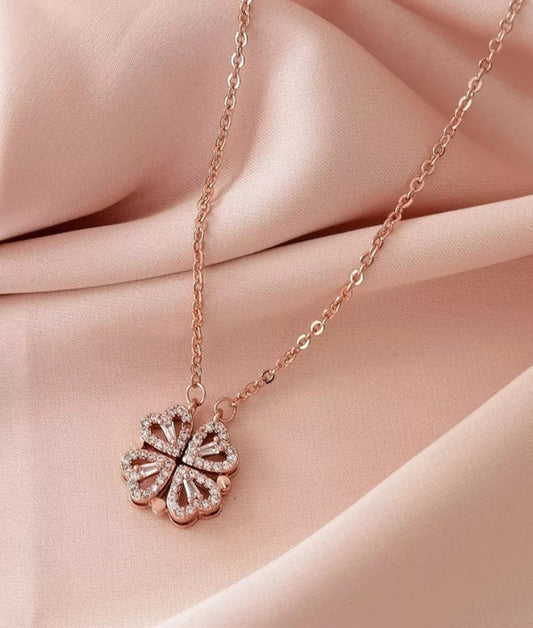Heart Magnetic Necklace - Rose gold