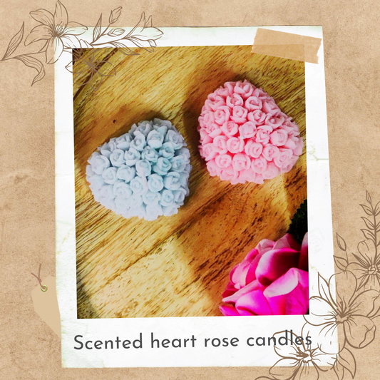 Scented Heart rose candle -1
